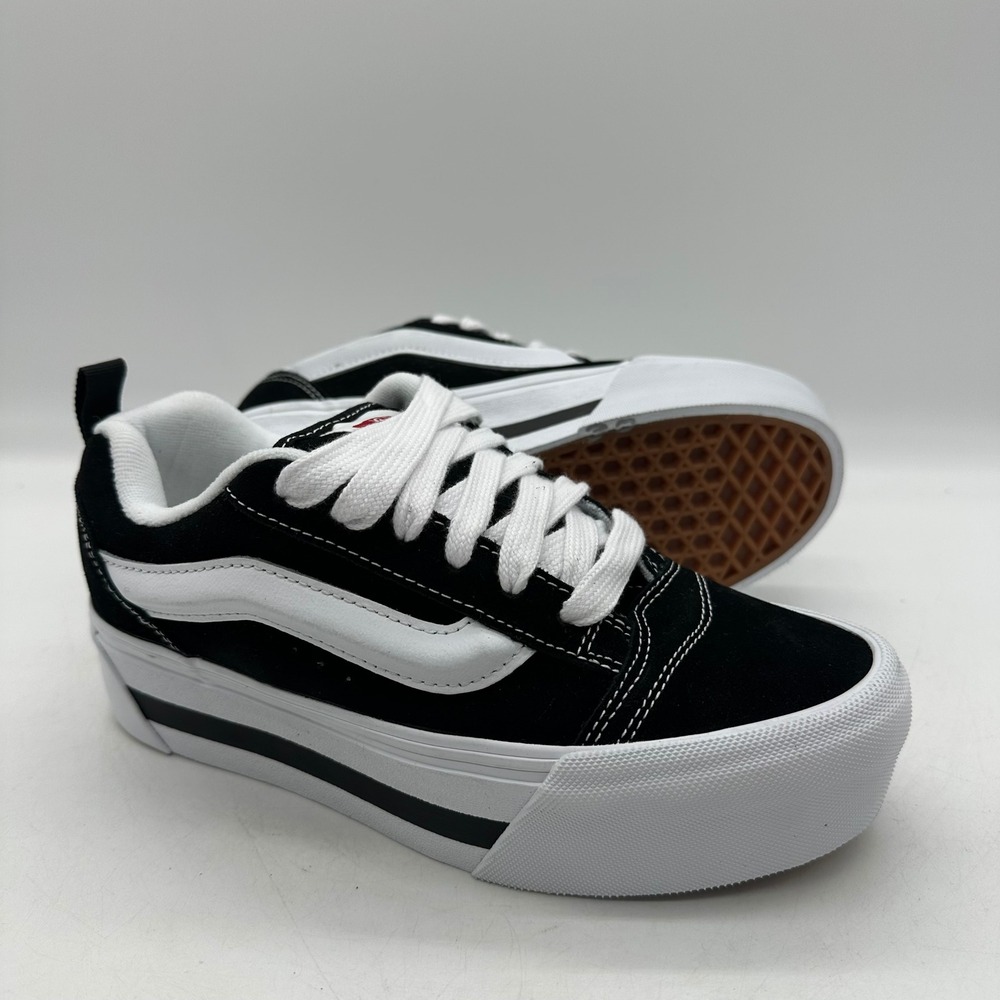 Vans Knu Stack 721356 Women 7.5 Men 6 Black White Platform Suede Skate Sneakers - Picture 3 of 10